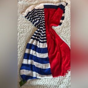 Kate Spade Vibrant Red and Blue Scarf